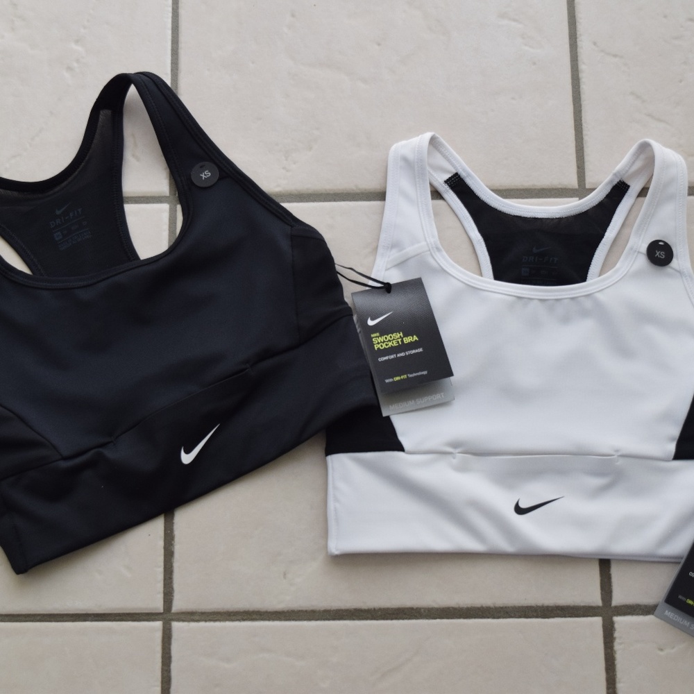 NIKE Two Swoosh Pocket Sports Bra - Picture 1 of 5